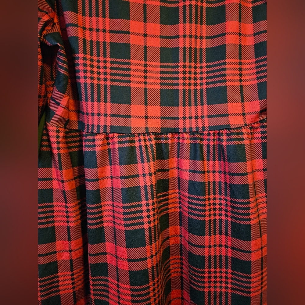 Qutie Plus Plaid Print A-line Dress, Plus Size 2X - Picture 6 of 12